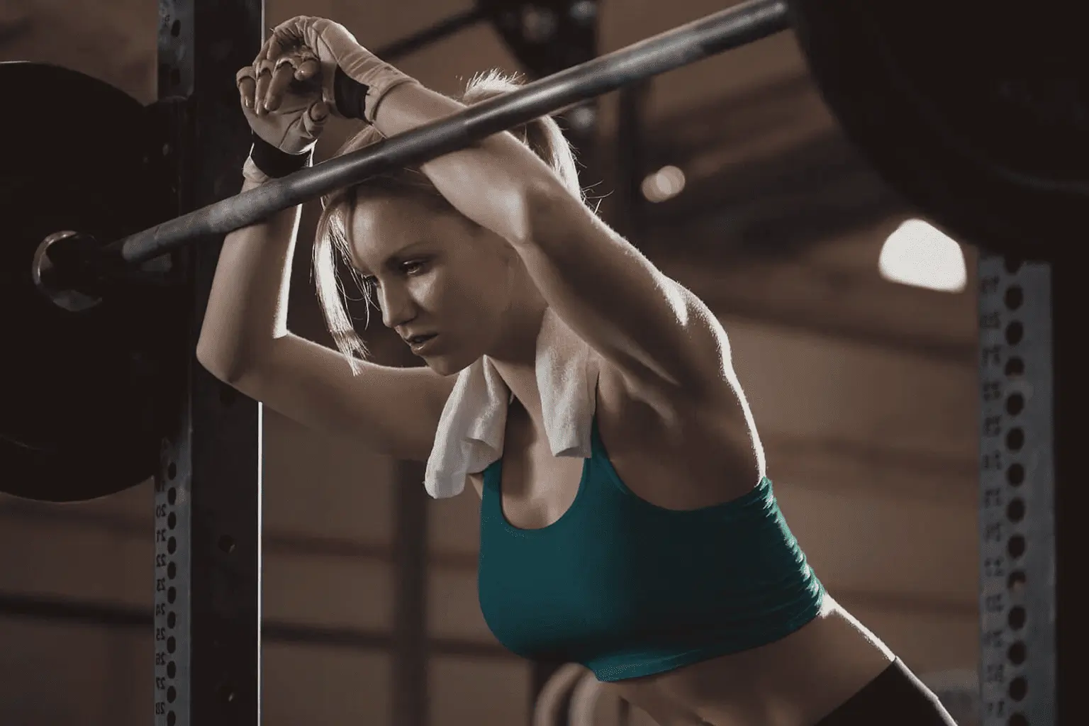 Women thinking in the gym