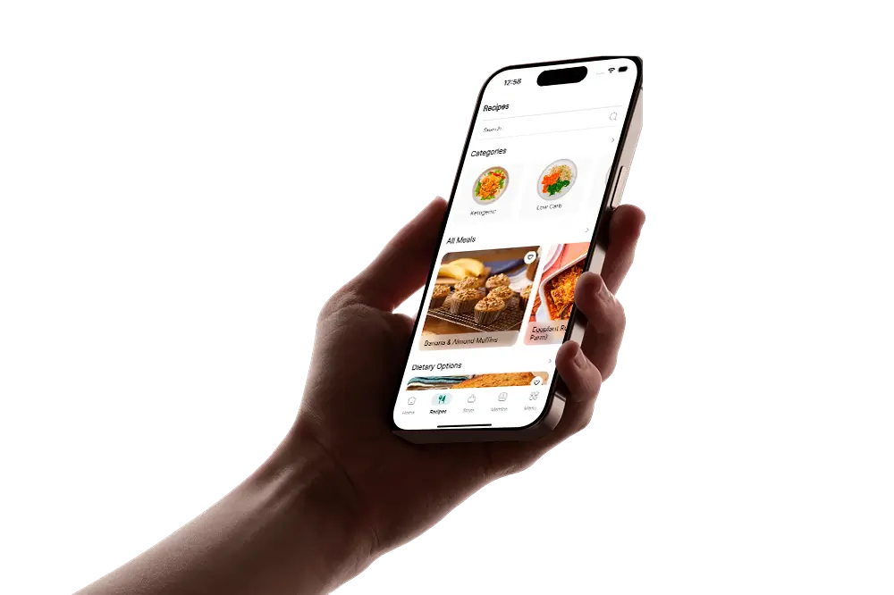 Fitsse app recipes screen