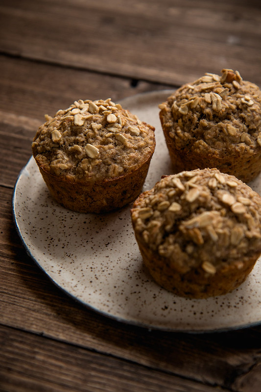 Muffins veganos de Banana e Aveia