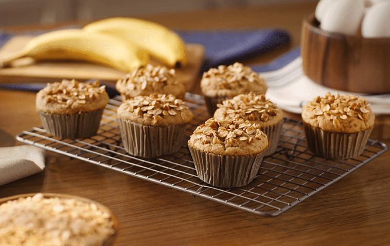 Muffins de Banana e Amêndoa