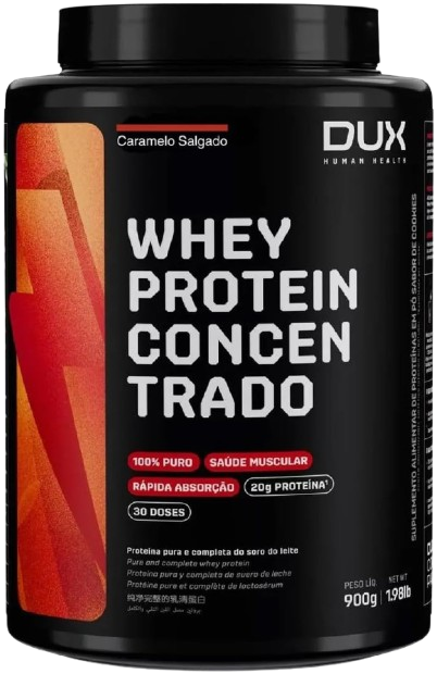 Dux Whey Protein Concentrado Caramelo Salgado Pote 900g